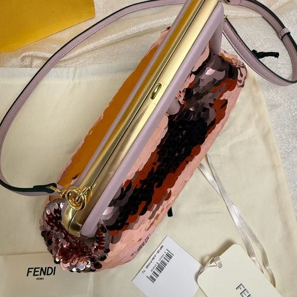 •••SOLD•••New Fendi First Shoulder Sequin Bag in Pink - Picture 9 of 15